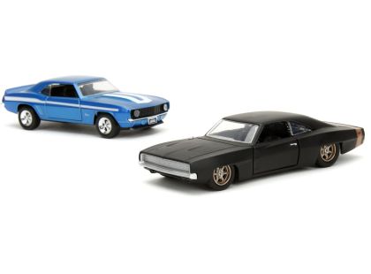 Jada Rychle a zběsile Twin Pack Chevrolet Camaro 1969 a Dodge Charge Wide Body 1968, 1:32 Wave