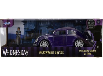 Jada Wednesday auto 1972 VW Beetle 1:24 a figurka Wednesday