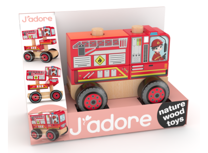 J'ADORE Hasičské auto dřevěná skládačka