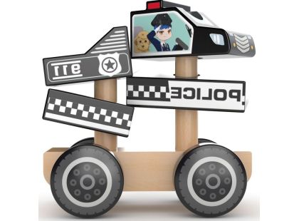 J'ADORE Policejní auto dřevěná skládačka