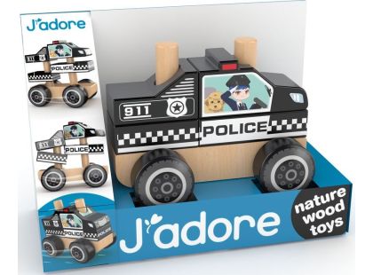 J'ADORE Policejní auto dřevěná skládačka