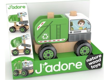 J'ADORE Popelářské auto dřevěná skládačka