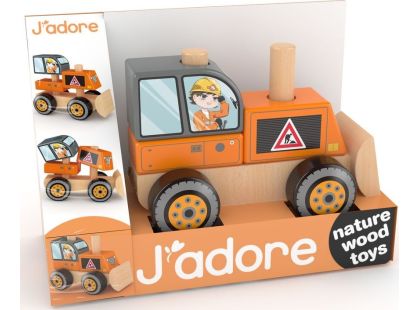 J'ADORE Stavební auto dřevěná skládačka