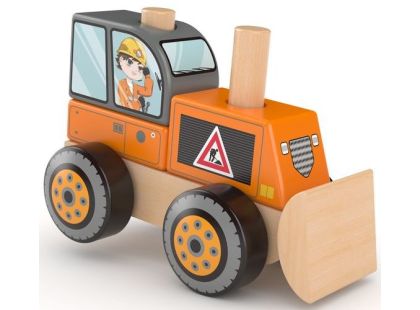 J'ADORE Stavební auto dřevěná skládačka