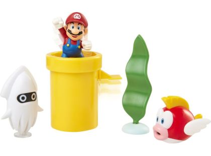 Jakks Sada 5 figurek Super Mario Diorama 6 cm