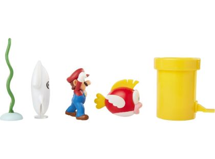 Jakks Sada 5 figurek Super Mario Diorama 6 cm