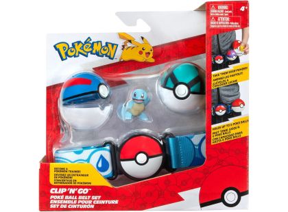 Jazwares Pokémon Clip and Go Poké Ball s páskem Squirtle