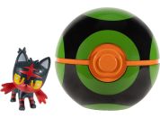 Jazwares Pokémon Clip N Go Poké Ball Litten a Dusk Ball - Poškozený obal