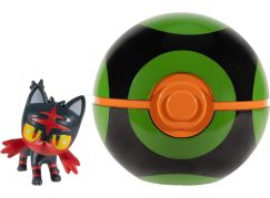 Jazwares Pokémon Clip N Go Poké Ball Litten a Dusk Ball - Poškozený obal