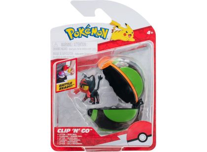 Jazwares Pokémon Clip N Go Poké Ball Litten a Dusk Ball - Poškozený obal
