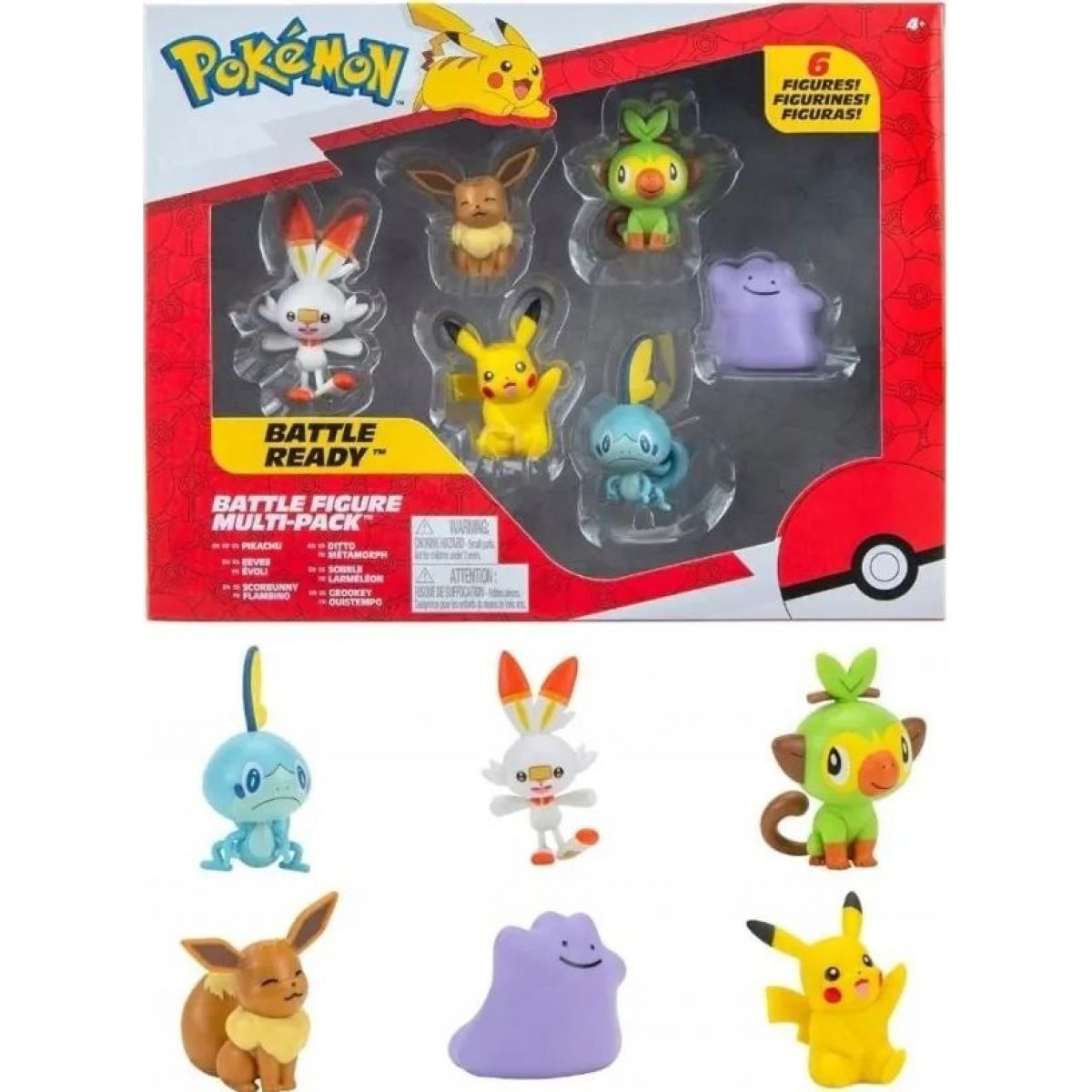 Pokémon Surprise Attack Multipack – Set Da Gioco Con 6 Personaggi Da 5 Cm: Pikachu, Charmander, Togepi E Altri. Include 2 Poké Ball E 30 Dischi Attacco. Gioco Ufficiale Jazwares, Dai 4 Anni.