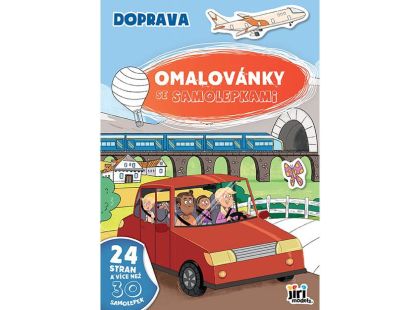 Jiří Models Omalovánky A4 se samolepkami Doprava