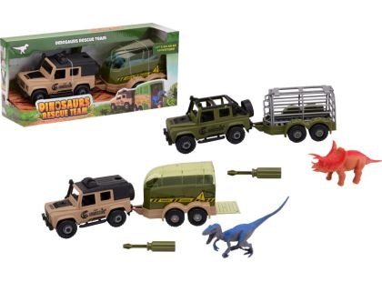 Johntoy Terénní vozidlo s přívěsem do jungle a dinosaurus