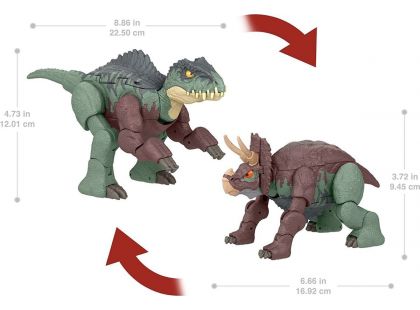 Jurassic World dinosaurus s transformací dvojité nebezpečí Giganotosaurus a Nasutoceratops