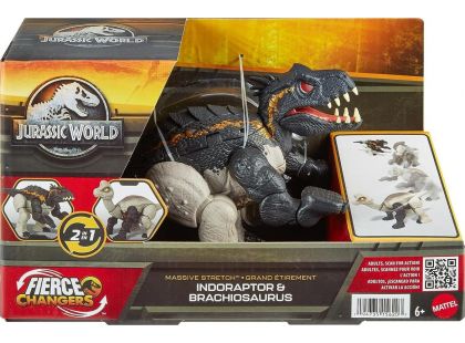 Jurassic World dinosaurus s transformací dvojité nebezpečí Indoraptor a Brachiosaurus