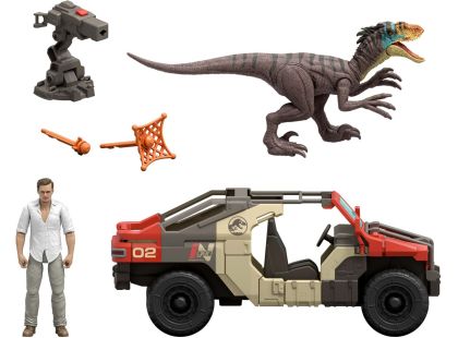 Jurassic World Super auto s řidičem a dinosaurem