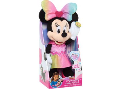 Just Play Minnie Mouse zpívající plyšák v lesklých šatičkách 30 cm