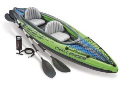 Kajak CHALLENGER K2 KAYAK vč. Pádel Intex - Zelená - Poškozený obal