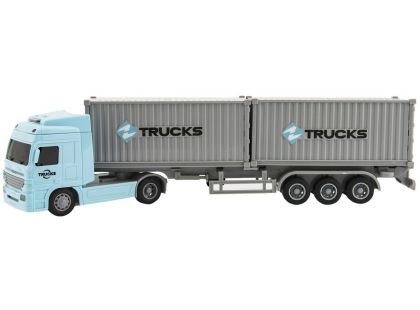 Kamion s kontejnery plast 33 cm na setrvačník na baterie se světlem se zvukem v krabici 37 x 15 x 8 cm