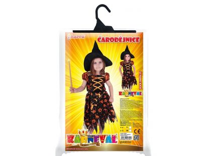 Karnevalový kostým čarodějnice halloween s kloboukem vel. S