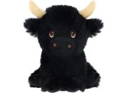 KEEL TOYS Černá chundelatá kráva 18 cm