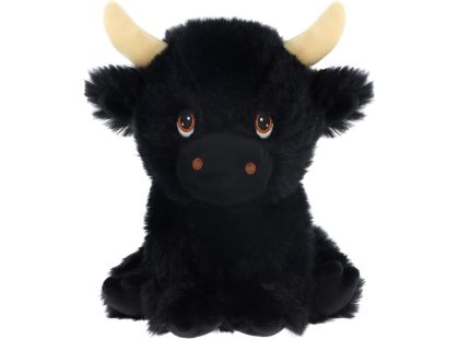 KEEL TOYS Černá chundelatá kráva 18 cm