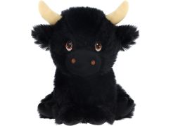 KEEL TOYS Černá chundelatá kráva 18 cm