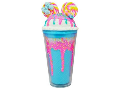 Kelímek s víčkem a brčkem Myška 480ml modrý