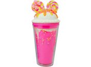 Kelímek s víčkem a brčkem Myška 480ml růžový