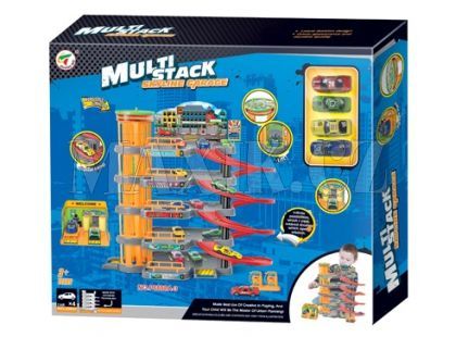 KidsHome Garáž 4 patra s autoservisem a 4 autíčka