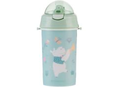 KikkaBoo Hrnek se silikonovým brčkem a popruhem 450ml Music Fest Mint