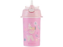 KikkaBoo Hrnek se silikonovým brčkem a popruhem 450ml Music Fest Pink