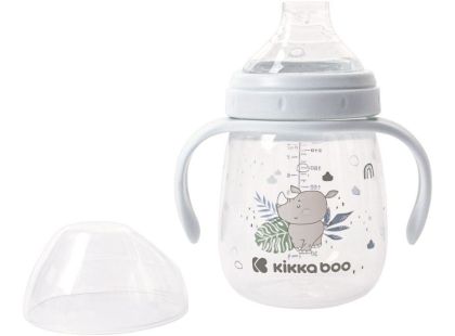 KikkaBoo Hrnek se silikonovým pítkem 240ml 6m+ Savanna Blue