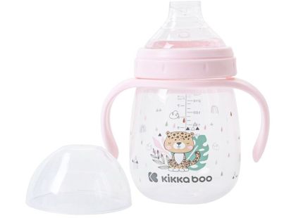 KikkaBoo Hrnek se silikonovým pítkem 240ml 6m+ Savanna Pink