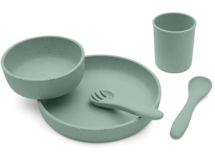 KikkaBoo Jídelní sada 5-dílná Platinum Silicone Sage