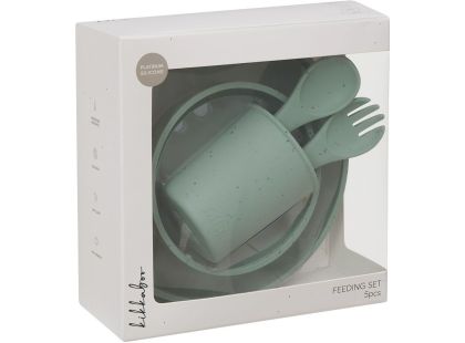 KikkaBoo Jídelní sada 5-dílná Platinum Silicone Sage