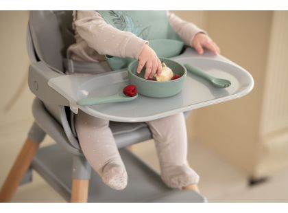 KikkaBoo Jídelní sada 5-dílná Platinum Silicone Sage