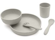 KikkaBoo Jídelní sada 5-dílná Platinum Silicone Sand