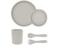 KikkaBoo Jídelní sada 5-dílná Platinum Silicone Sand 2