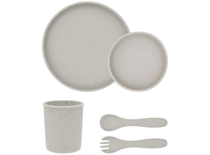 KikkaBoo Jídelní sada 5-dílná Platinum Silicone Sand