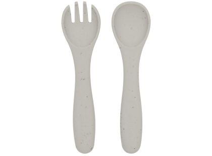 KikkaBoo Jídelní sada 5-dílná Platinum Silicone Sand