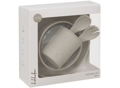 KikkaBoo Jídelní sada 5-dílná Platinum Silicone Sand