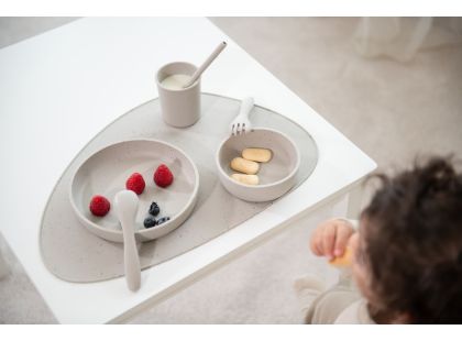 KikkaBoo Jídelní sada 5-dílná Platinum Silicone Sand