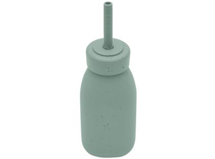 KikkaBoo Láhev s brčkem Platinum Silicone Sage