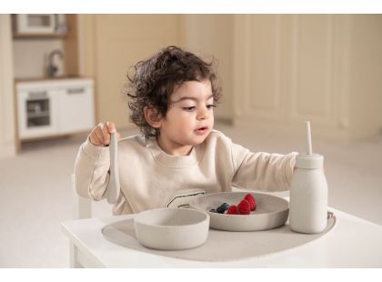 KikkaBoo Láhev s brčkem Platinum Silicone Sand