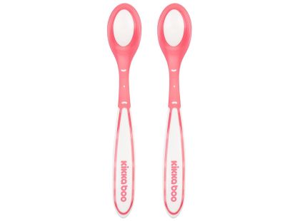 KikkaBoo Lžičky s tepelným senzorem 2 ks Boo Pink