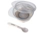KikkaBoo Miska s přísavkou, víčkem a lžičkou Beige 3