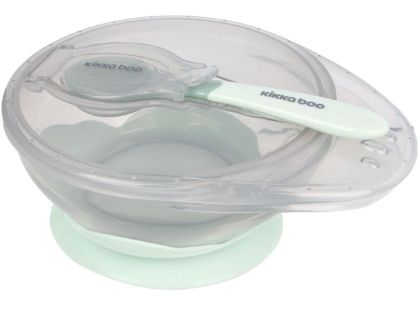 KikkaBoo Miska s přísavkou, víčkem a lžičkou Mint