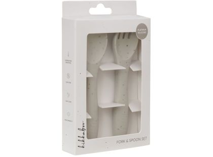KikkaBoo Příbor 2-dílný Platinum Silicone Sand