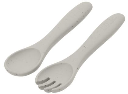 KikkaBoo Příbor 2-dílný Platinum Silicone Sand